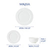 Mikasa Egret 12-Piece China Dinner Set, White image 6