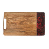 Artesà Mango Wood Rectangular Serving Platter with Tortoiseshell Resin Edge