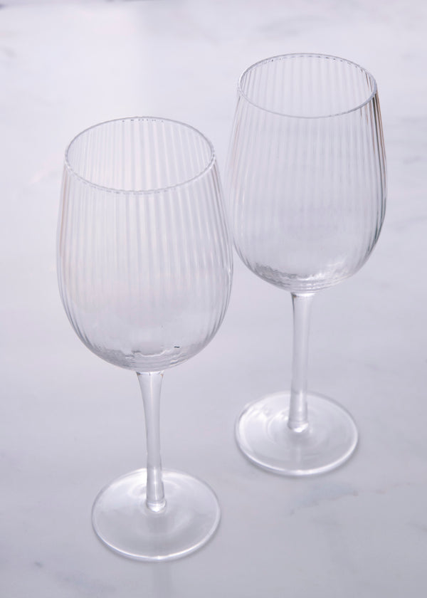 Ribbed Wine Glasses - Set of 4 — Loft Furniture New Zealand