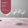 Mikasa Sorrento Ridged Crystal Coupe Glasses, Set of 4, 350ml