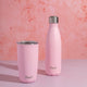 S'well 2pc Travel Cup and Bottle Set with Stainless Steel Water Bottle, 500ml and Drinks Tumbler, 530ml, Pink Topaz