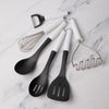 6pc White Classic Kitchen Utensil Set with Slotted Turner, Basting Spoon, Masher, Slotted Spoon, Whisk & Food Peeler image 2