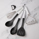 6pc White Classic Kitchen Utensil Set with Slotted Turner, Basting Spoon, Masher, Slotted Spoon, Whisk & Food Peeler