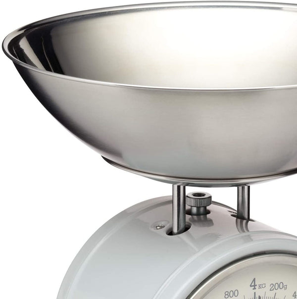 KitchenCraft Living Nostalgia Mechanical Kitchen Scales, 4 kg (8 lbs) -  French Grey