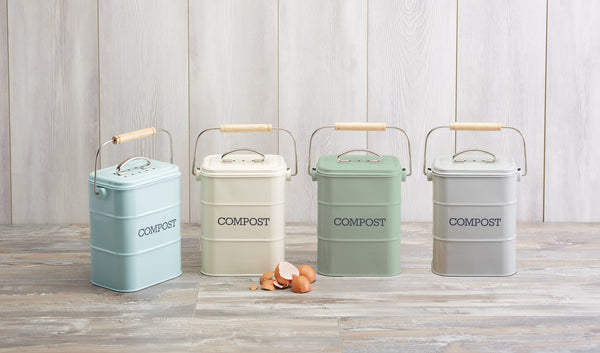 Living Nostalgia Compost Bin in French Grey-Food Waste Caddy