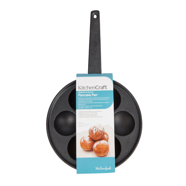 Cast Iron Aebleskiver Pan for Authentic Danish Stuffed Pancakes - Comp –