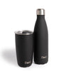 S'well 2pc Travel Cup and Bottle Set with Stainless Steel Water Bottle, 500ml and Drinks Tumbler, 530ml, Onyx