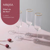 Mikasa Sorrento Ridged Crystal Champagne Flute Glasses, Set of 4, 200ml