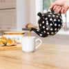 London Pottery Farmhouse 4 Cup Teapot Black With White Spots image 4