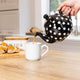 London Pottery Farmhouse 4 Cup Teapot Black With White Spots