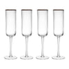 Mikasa Sorrento Ridged Crystal Champagne Flute Glasses, Set of 4, 200ml