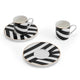 Mikasa Luxe Deco Geometric Stripe China Espresso Cups and Saucers, Set of 2, 100ml