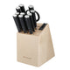 KitchenAid Gourmet 11-Piece Kitchen Knife Set with Block, Sharp High-Carbon Japanese Steel Knives and Birchwood Holder