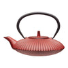 2pc Tea Set including Red Cast Iron Japanese Teapot with Infuser, 600ml and Wooden Compartment Tea Box image 4