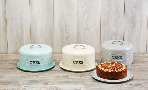  Kitchen Craft Living Nostalgia Airtight Cake Storage Tin/Cake  Dome, 28.5 x 18 cm, English Sage Green : Home & Kitchen