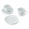 Mikasa Chalk Porcelain Cappuccino Cups and Saucers, Set of 2, 310ml, White