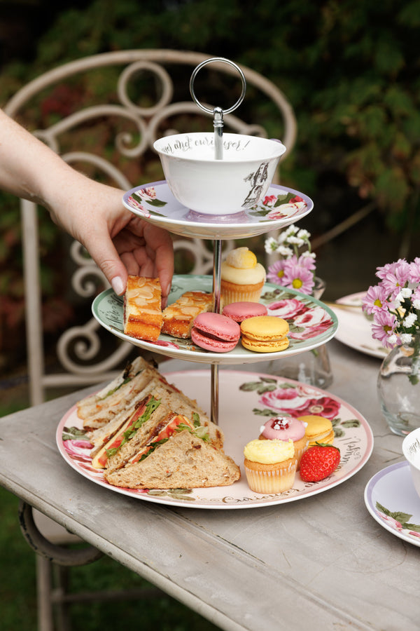 Mikasa and the V A Alice In Wonderland Bone China 3 Tier Cake Stand