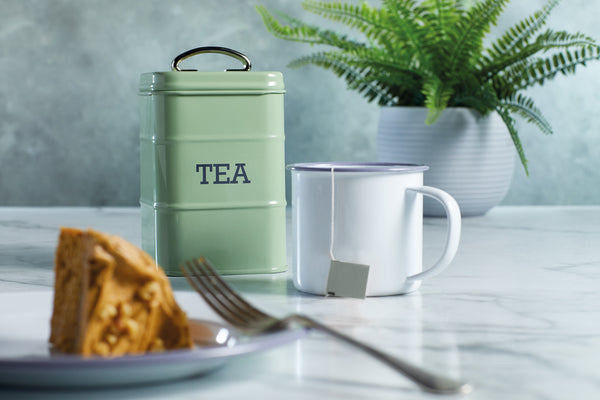 Living Nostalgia Metal Tea Caddy - English Sage Green