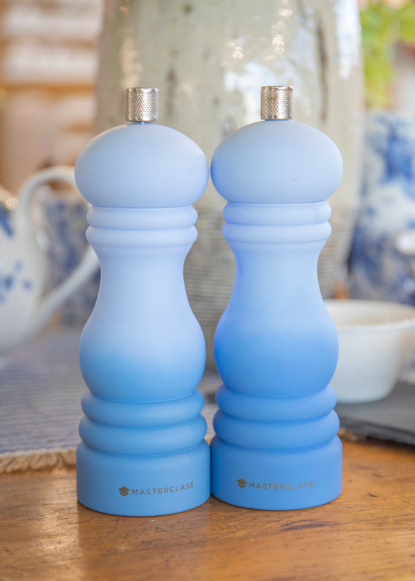 Blue salt and clearance pepper shakers