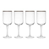 Mikasa Sorrento Ridged Crystal White Wine Glasses, Set of 4, 400ml