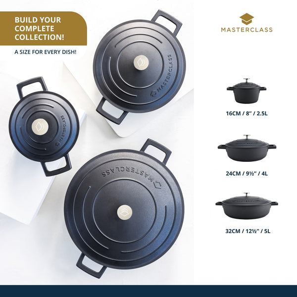 Dish, MasterClass Black 1.4L Casserole – CookServeEnjoy Cast Aluminium