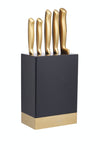 MasterClass 5-Piece Brass-Coloured Stainless Steel Knife Set and Knife Block image 1