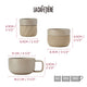 La Cafetière 3pc, Family Mug Set, 380ml, 200ml and 100ml, Almond