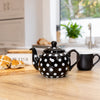 London Pottery Farmhouse 4 Cup Teapot Black With White Spots image 2