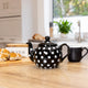 London Pottery Farmhouse 4 Cup Teapot Black With White Spots