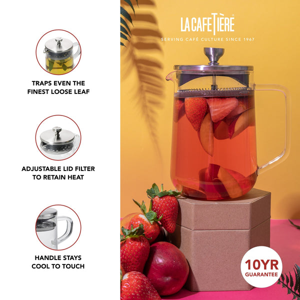 La Cafetière Loose Leaf 4-Cup Teapot, Glass – CookServeEnjoy 1L