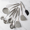 9pc Stainless Steel Utensil Set with Slotted Spoon, Turner, Cooking Spoon, Ladle, Pasta Server, Strainer, Fish Slice, Whisk & Spatula image 2