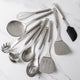 9pc Stainless Steel Utensil Set with Slotted Spoon, Turner, Cooking Spoon, Ladle, Pasta Server, Strainer, Fish Slice, Whisk & Spatula