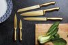 MasterClass 5-Piece Brass-Coloured Stainless Steel Knife Set and Knife Block image 2