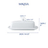 Mikasa Chalk Porcelain Butter Dish, 21cm, White