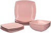 Creative Tops Raven Pink 12 Piece Dinner Set, Square, Ceramic, Service for 4 image 1