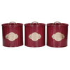 KitchenCraft Tea, Coffee and Sugar Canisters - 1 L, Burgundy, Set of 3 image 1