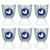 Set of 6 KitchenCraft Traditional Blue Hen Porcelain Egg Cups image 1